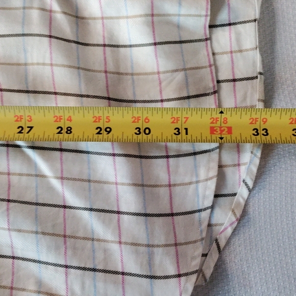 Linc's Men's Short Sleeve Shirt Size L Plaid White with Stripes - Picture 4 of 11